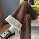 Quần xuông nữ lót lông cừu dày dặn Q0009
