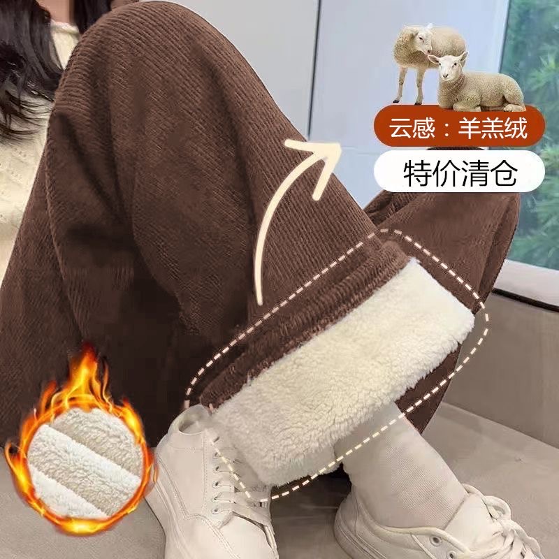 Quần xuông nữ lót lông cừu dày dặn Q0009