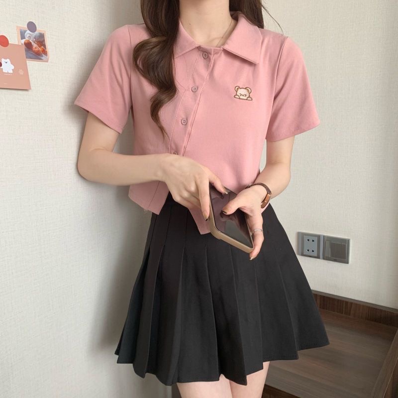 Set áo vạt chéo chân váy xòe SN0040