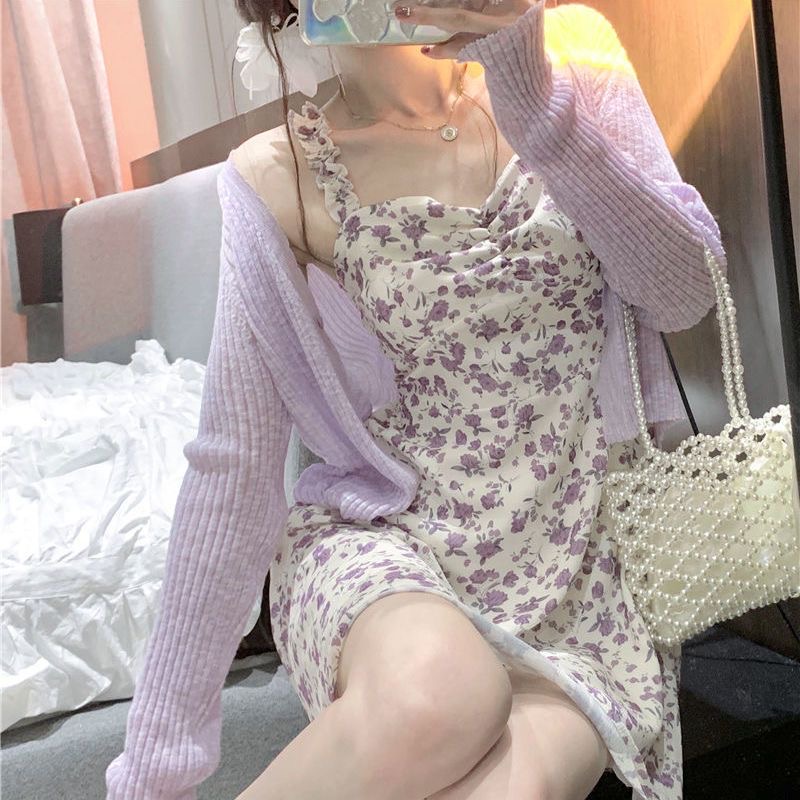 Set váy hoa tím SN0027