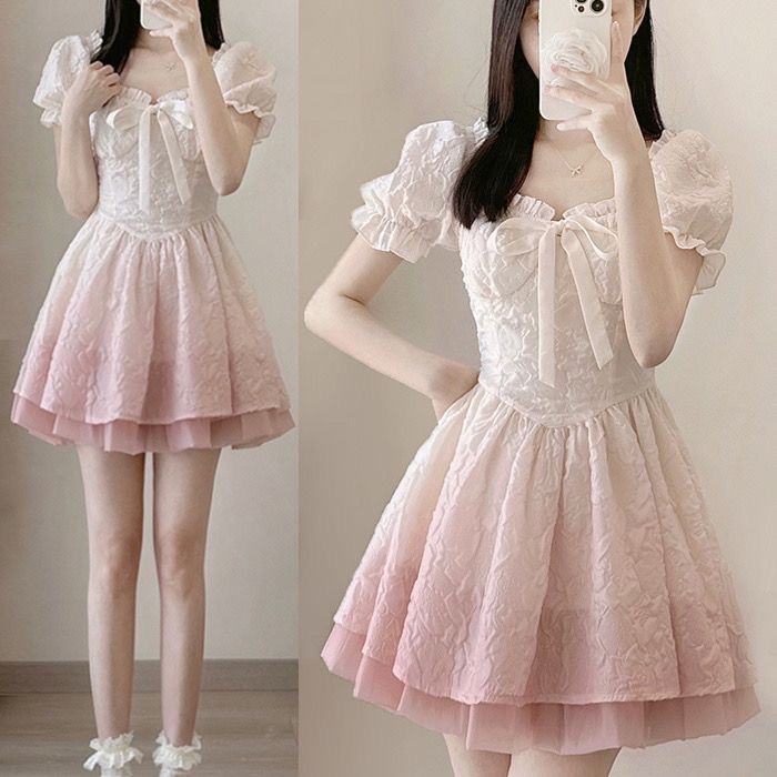 Váy loang hồng V0004