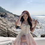 Váy loang hồng V0004