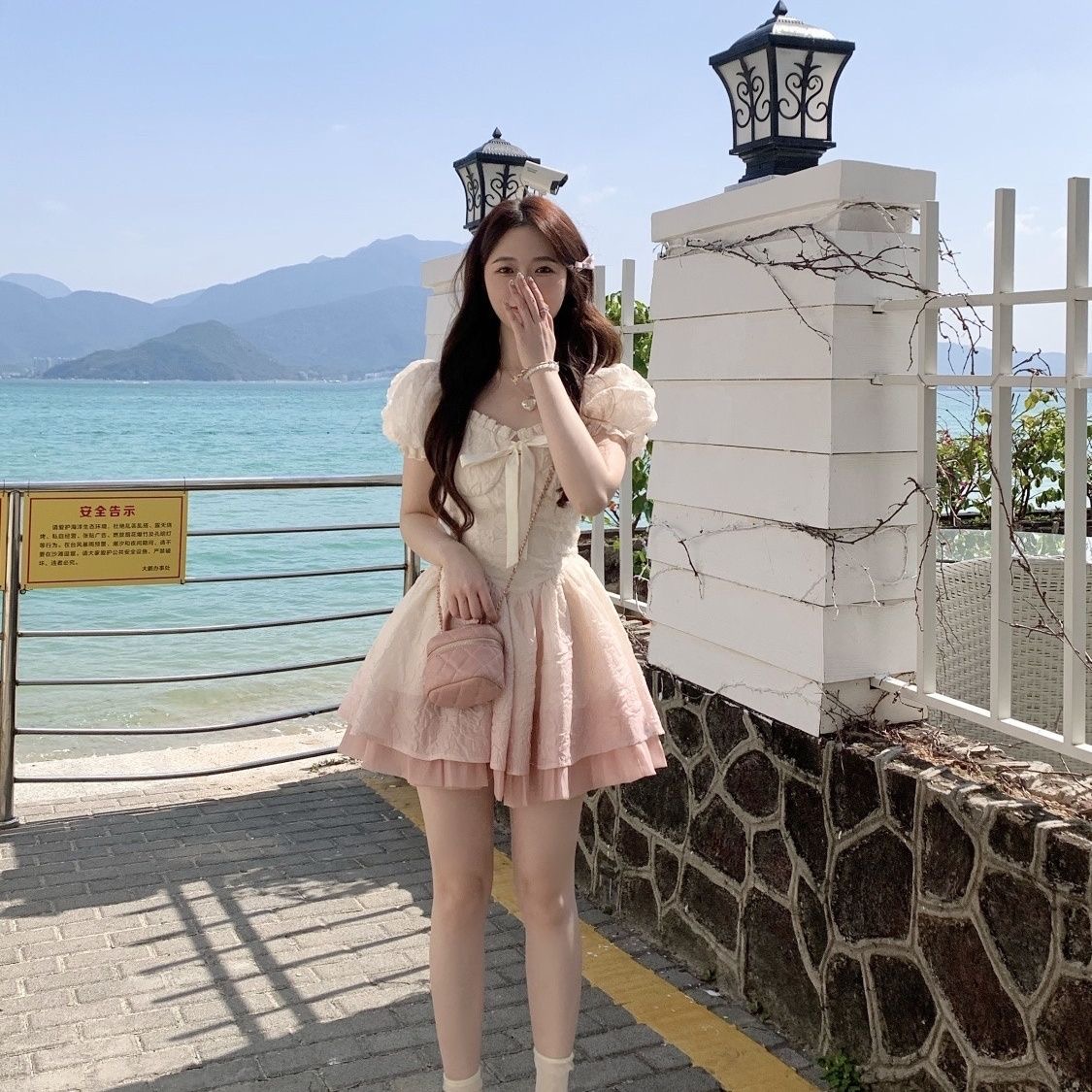 Váy loang hồng V0004