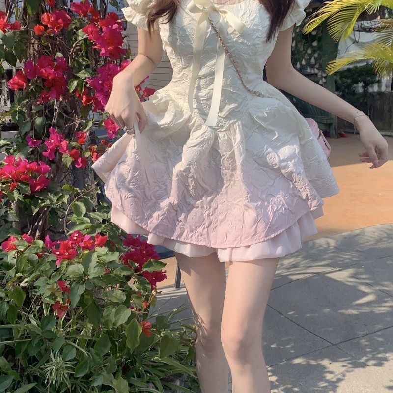 Váy loang hồng V0004