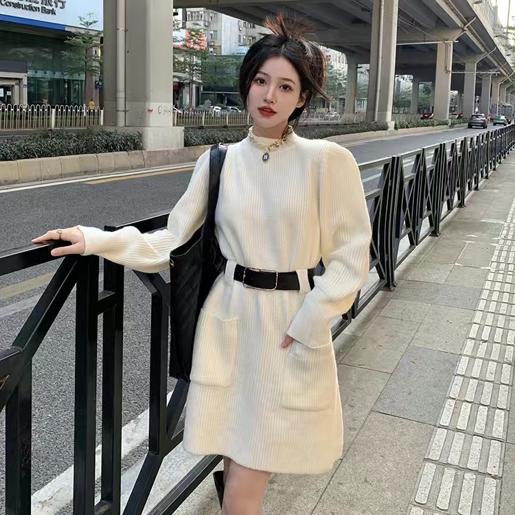 Váy len tặng kèm dây đai V0005